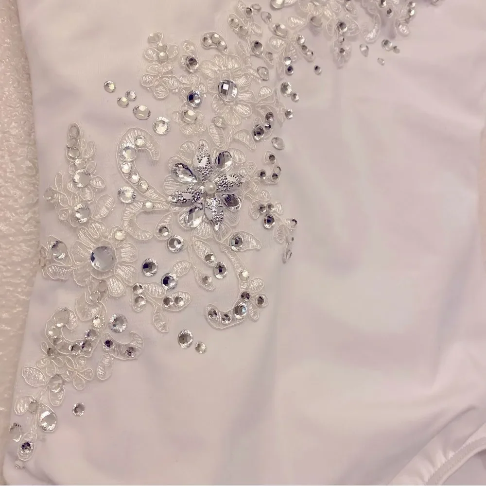 WEISSMAN Dance Costume Crystal rhinestone, custom Long Sleeve Leotard MT12523